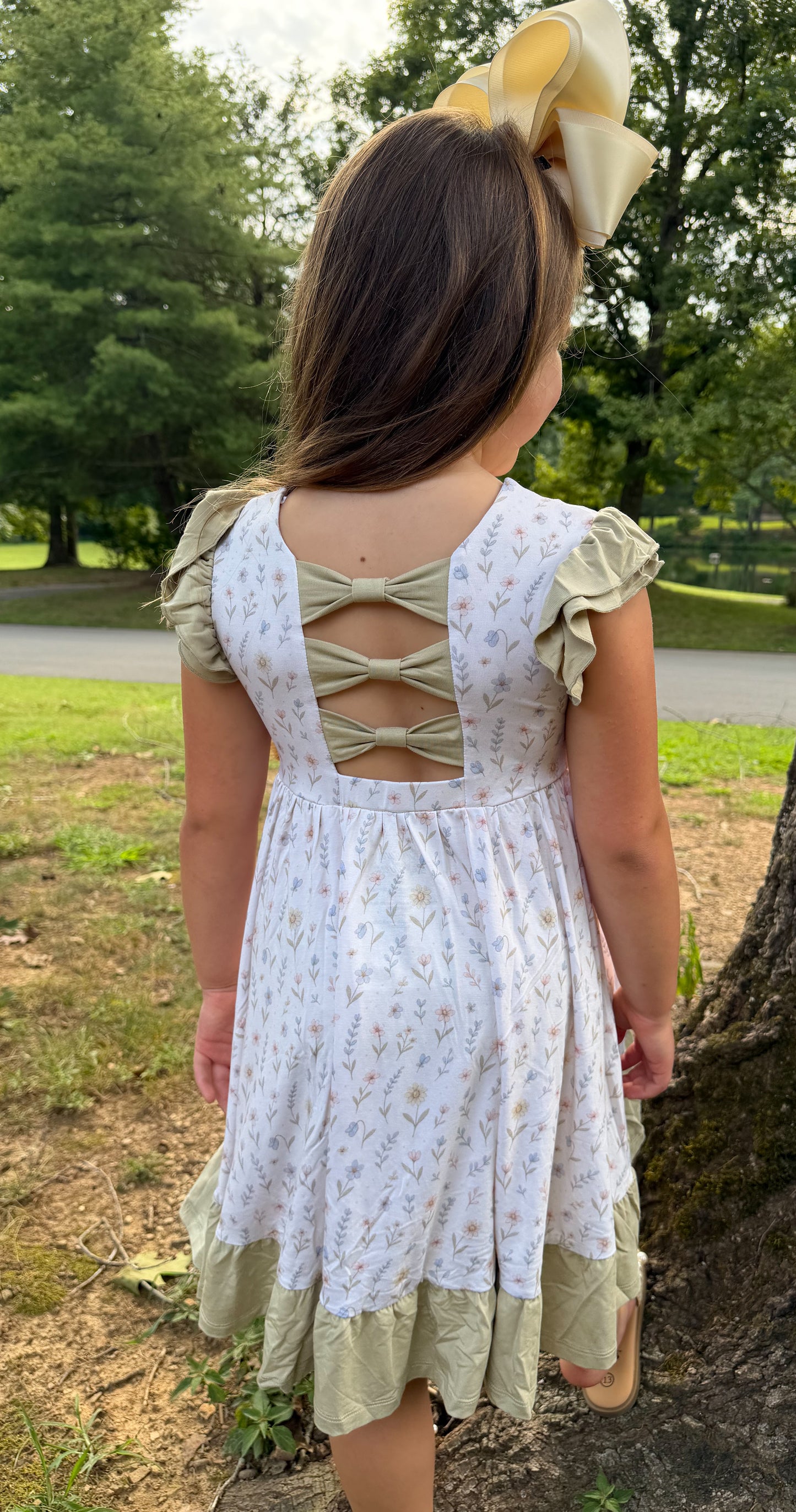 Wildflower Wishes Twirl with Bow Back and Biker Shorts Set