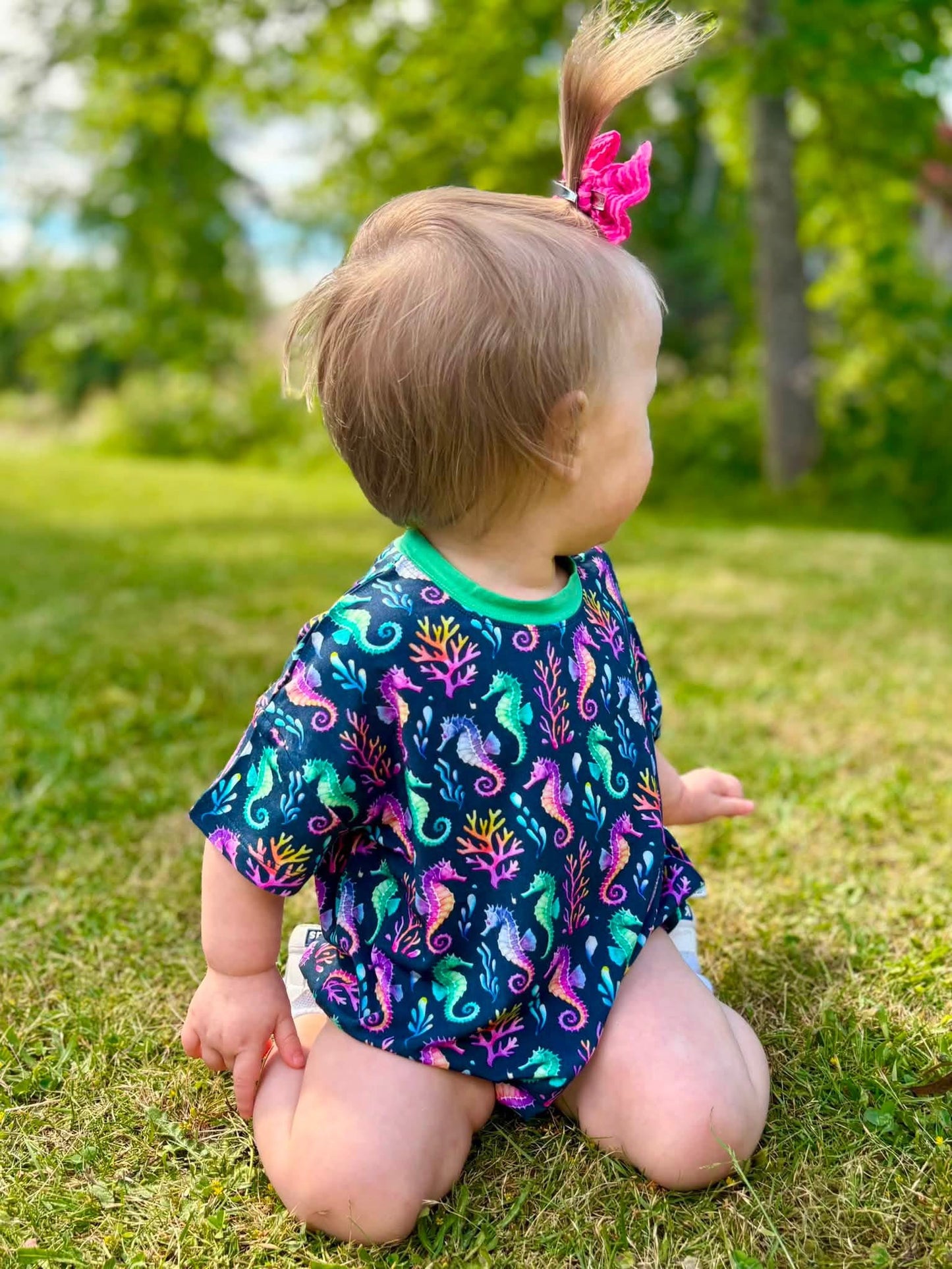 “Seahorse Lagoon” Bubble Romper