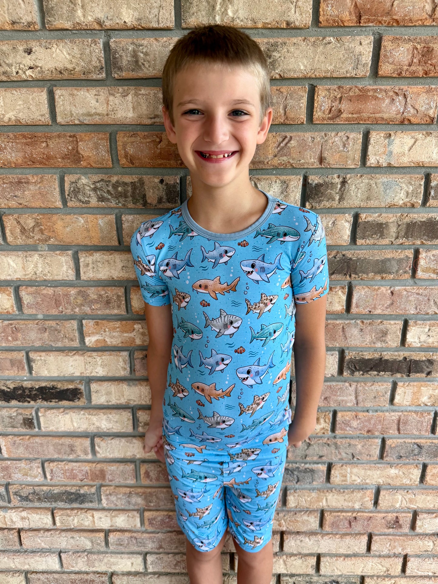 Chomp Crew Two-Piece Pajamas Short Sleeved and Shorts