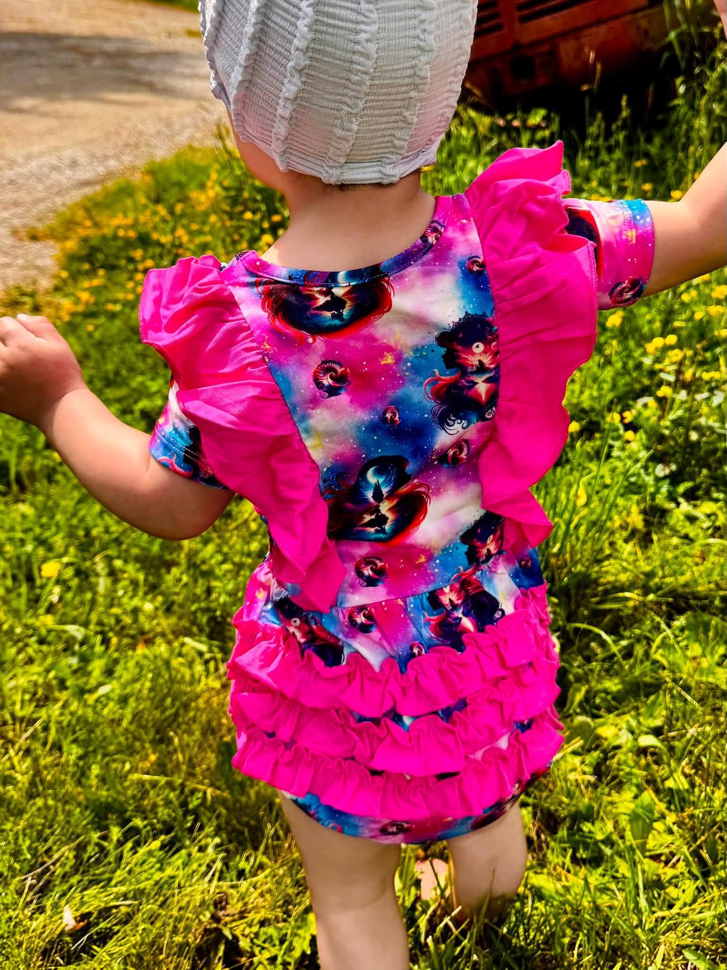 Mermaid Wishes Ruffled Bubble Romper