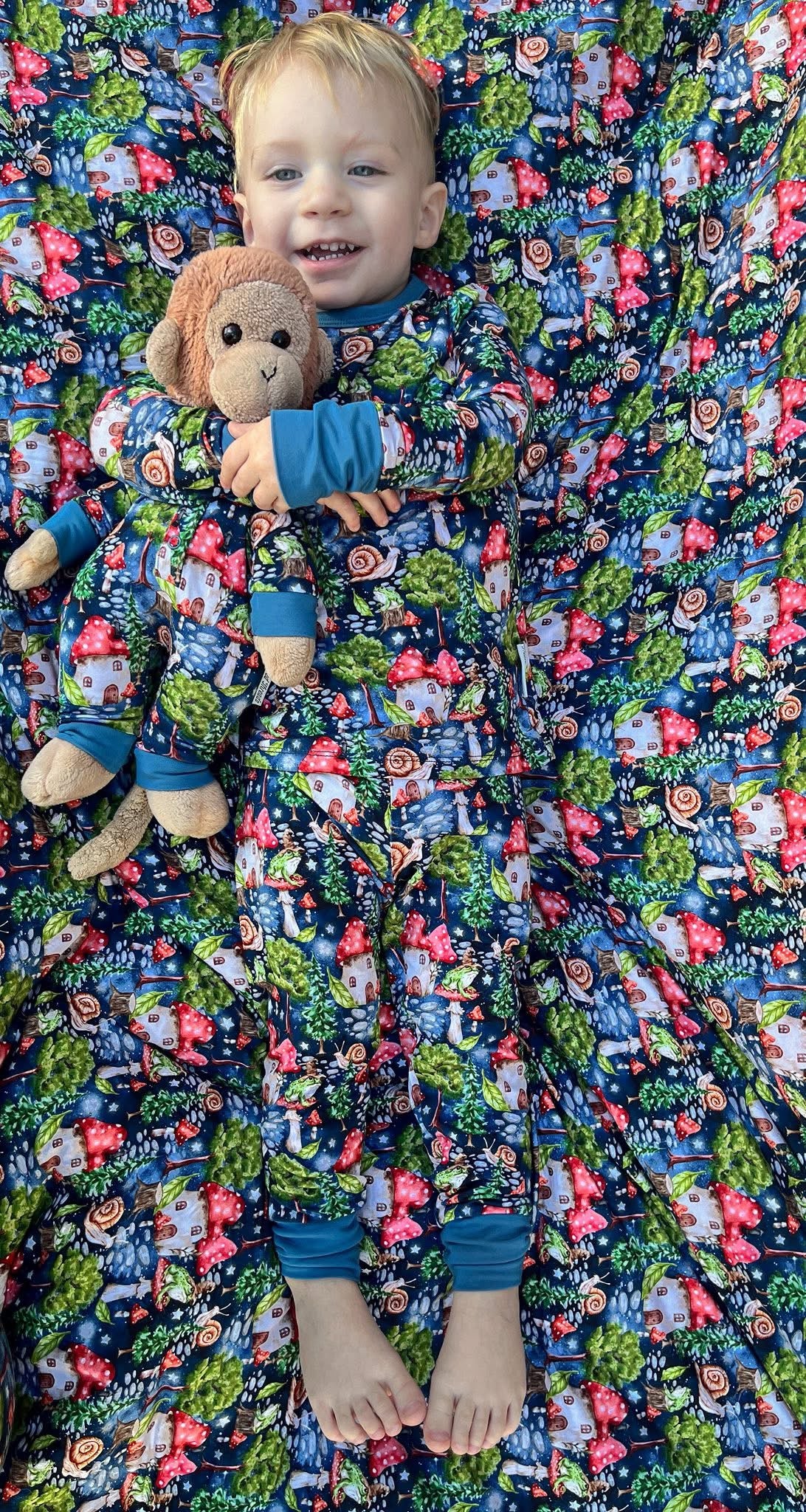 “Enchanted Mushroom Forest” Quilted Blanket
