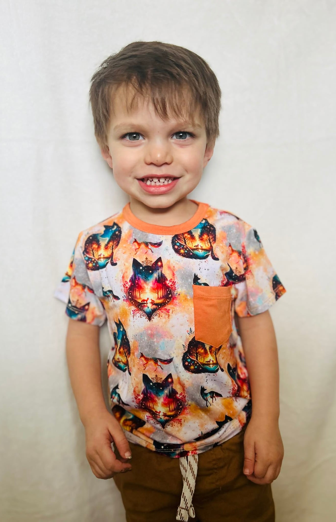 “Whimsical Foxes” Pocket T-Shirt