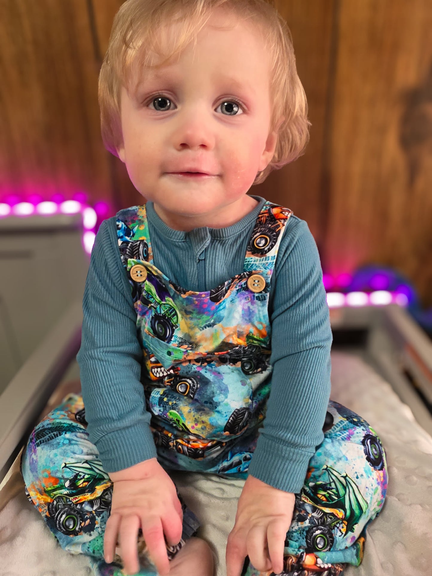 “Monster Truck Mayhem” Overalls (overalls only)
