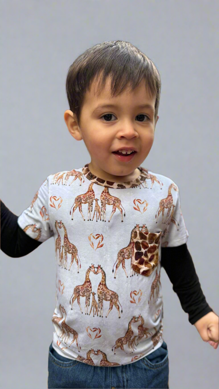 “You Bet Giraffe I’m Cute” Pocket T-Shirt