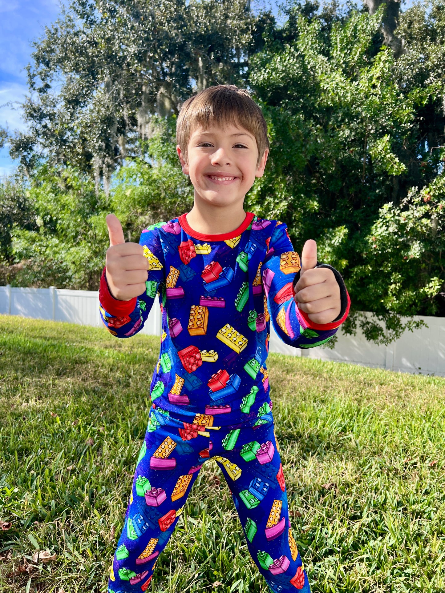 “Color Burst Blocks” Two-Piece Pajamas