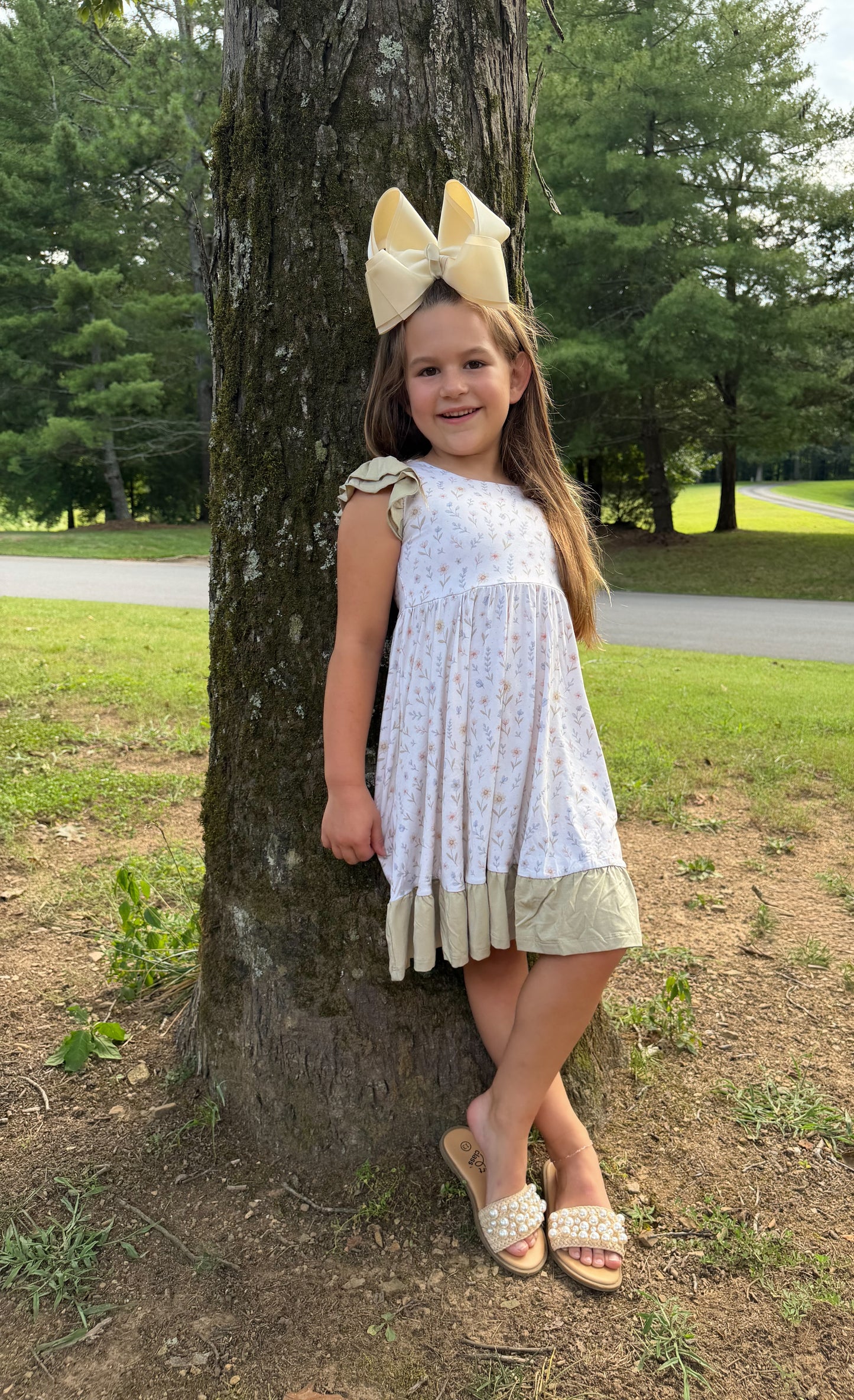 Wildflower Wishes Twirl with Bow Back and Biker Shorts Set