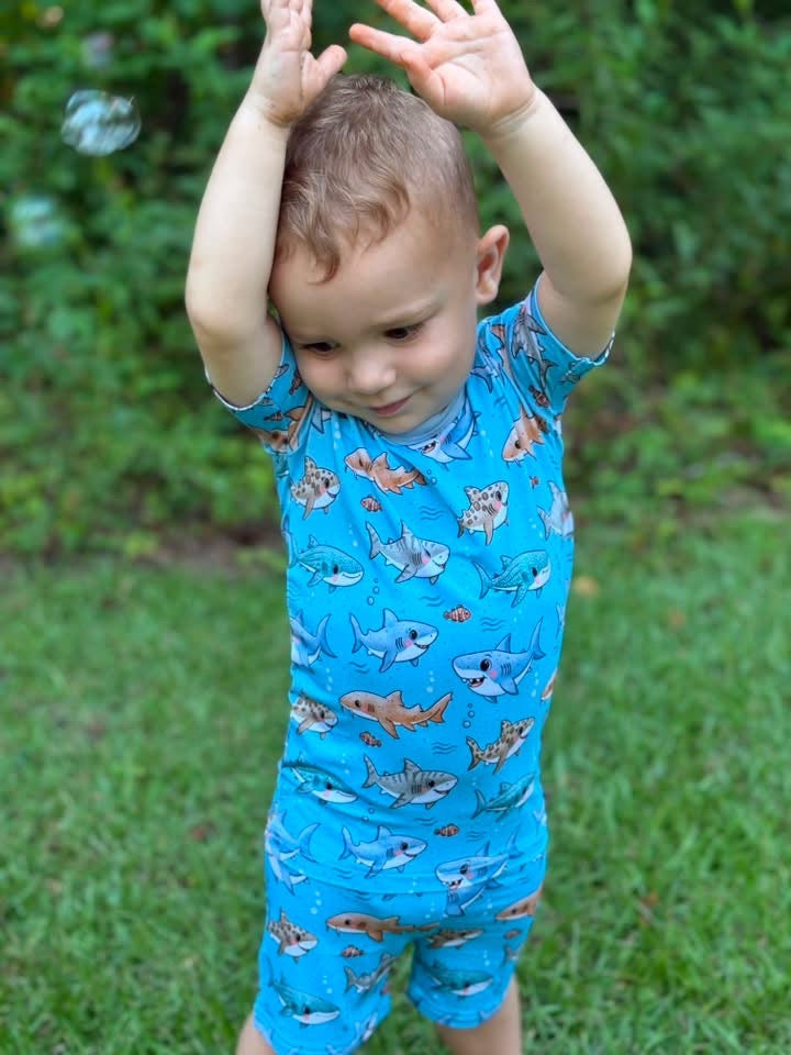 Chomp Crew Two-Piece Pajamas Short Sleeved and Shorts