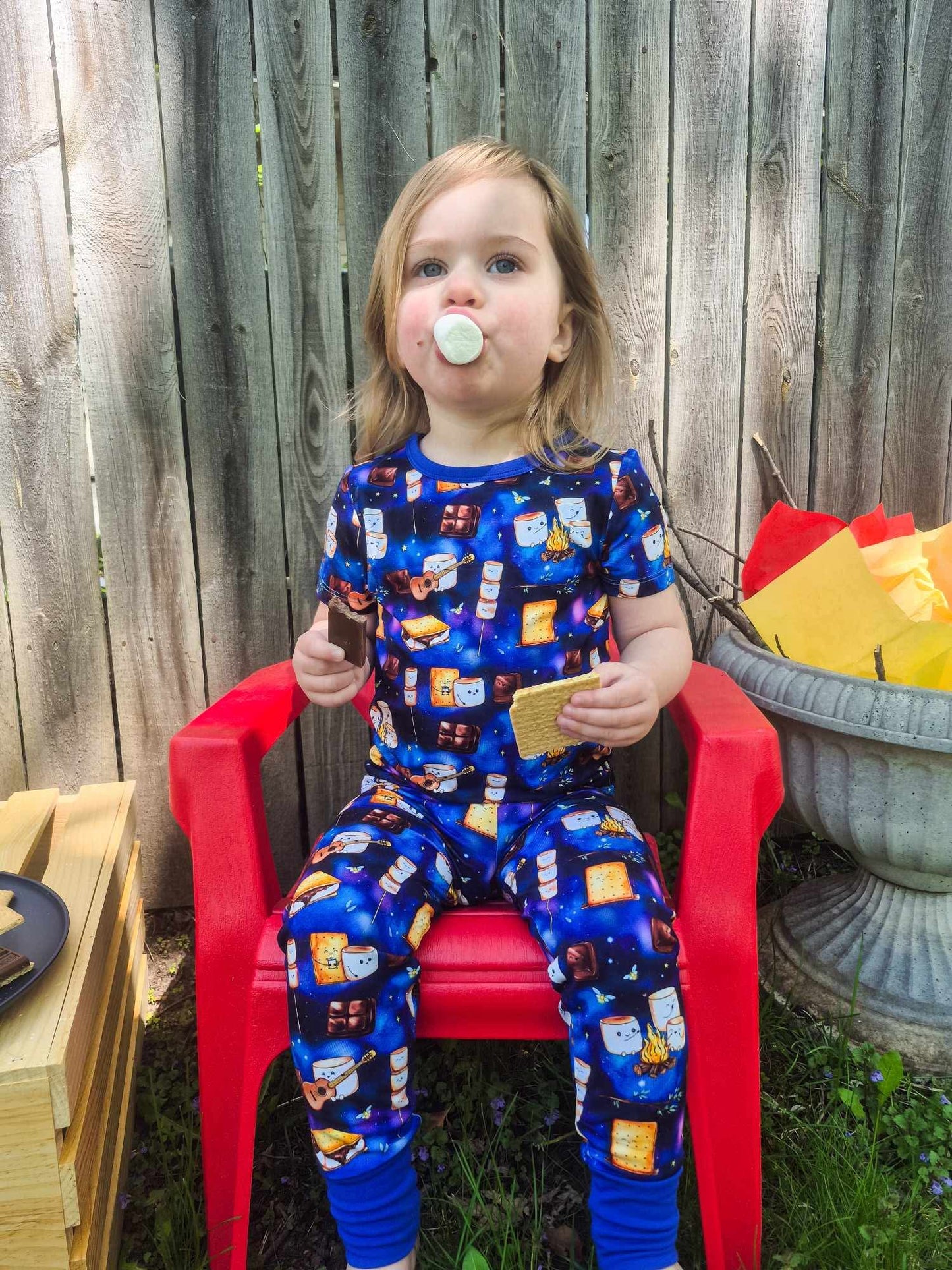 “S’more Summer Nights” Two-Piece Pajamas Short Sleeved/Pants