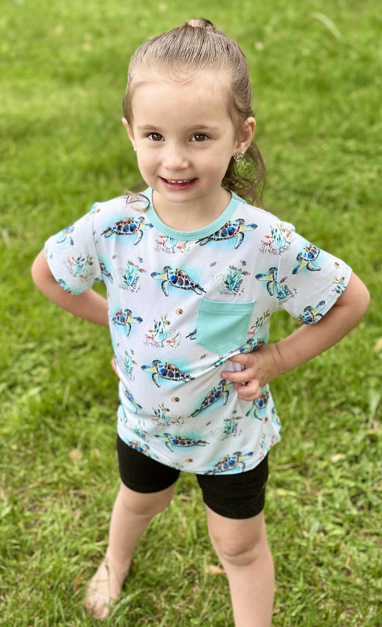 Turtally Beachin’ Pocket T-Shirt