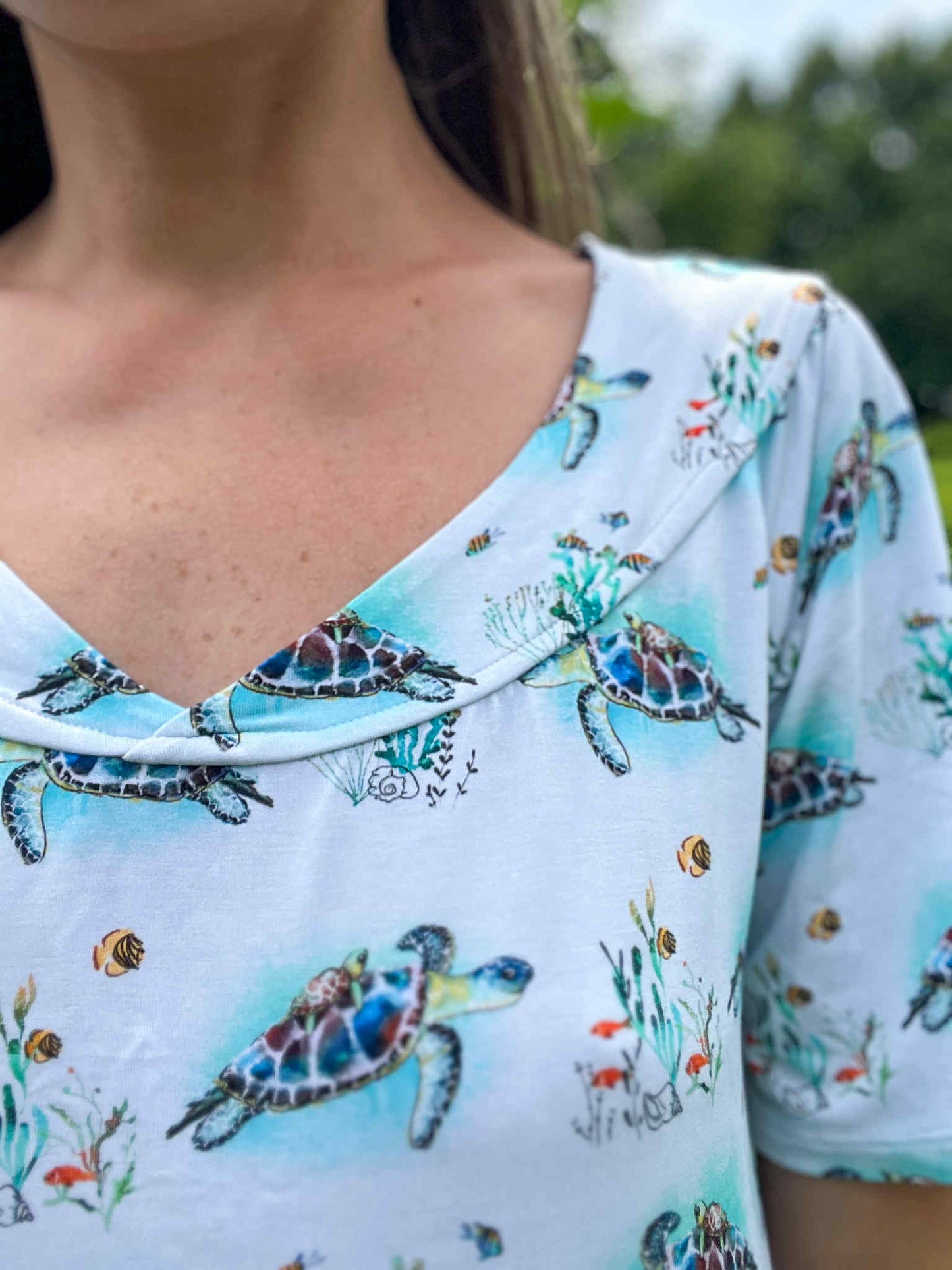 Turtally Beachin’ Women’s Short Sleeved Nightgown