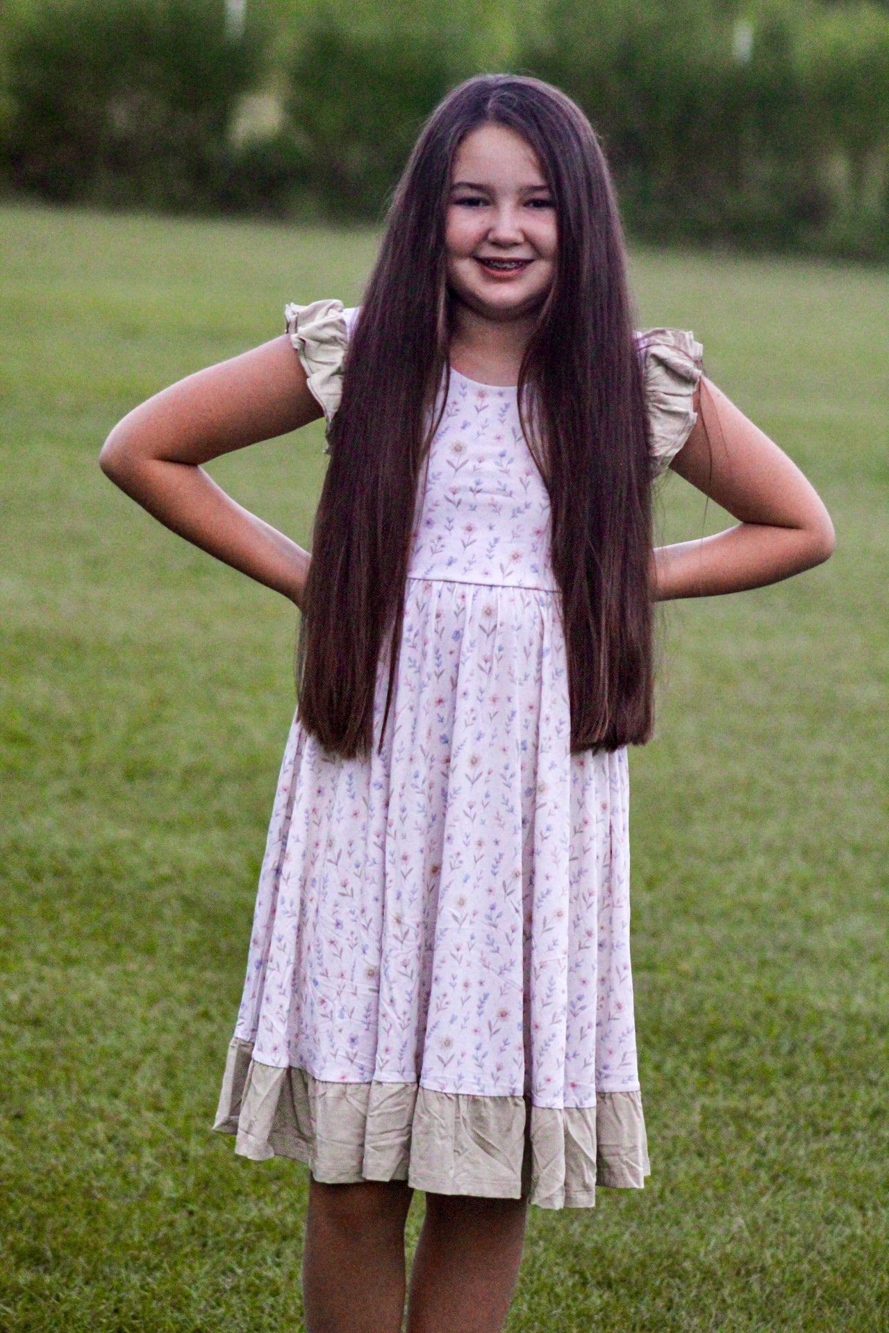 Wildflower Wishes Twirl with Bow Back and Biker Shorts Set