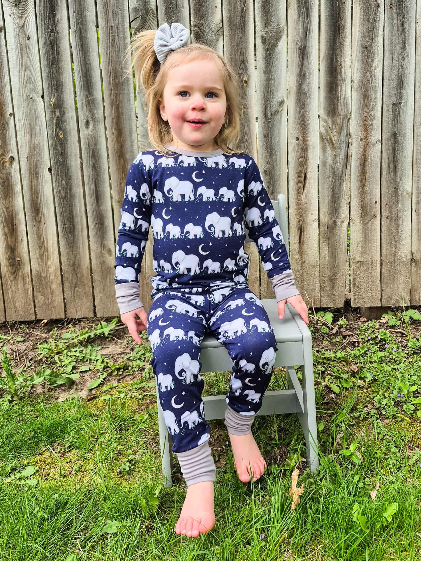 "Elephants" Two-Piece Pajamas Long Sleeved and Pants