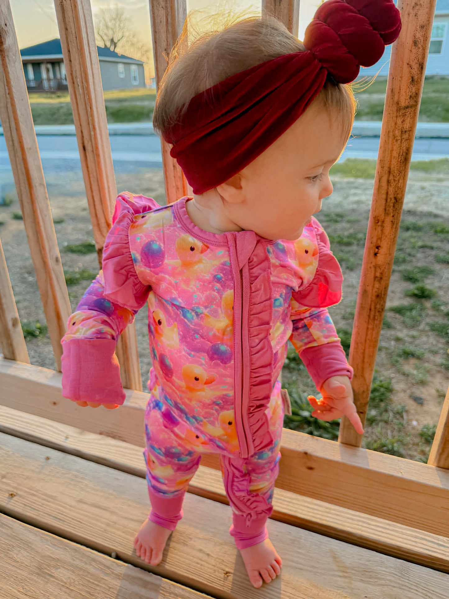 “Bubble Duckies” Ruffle Zippy