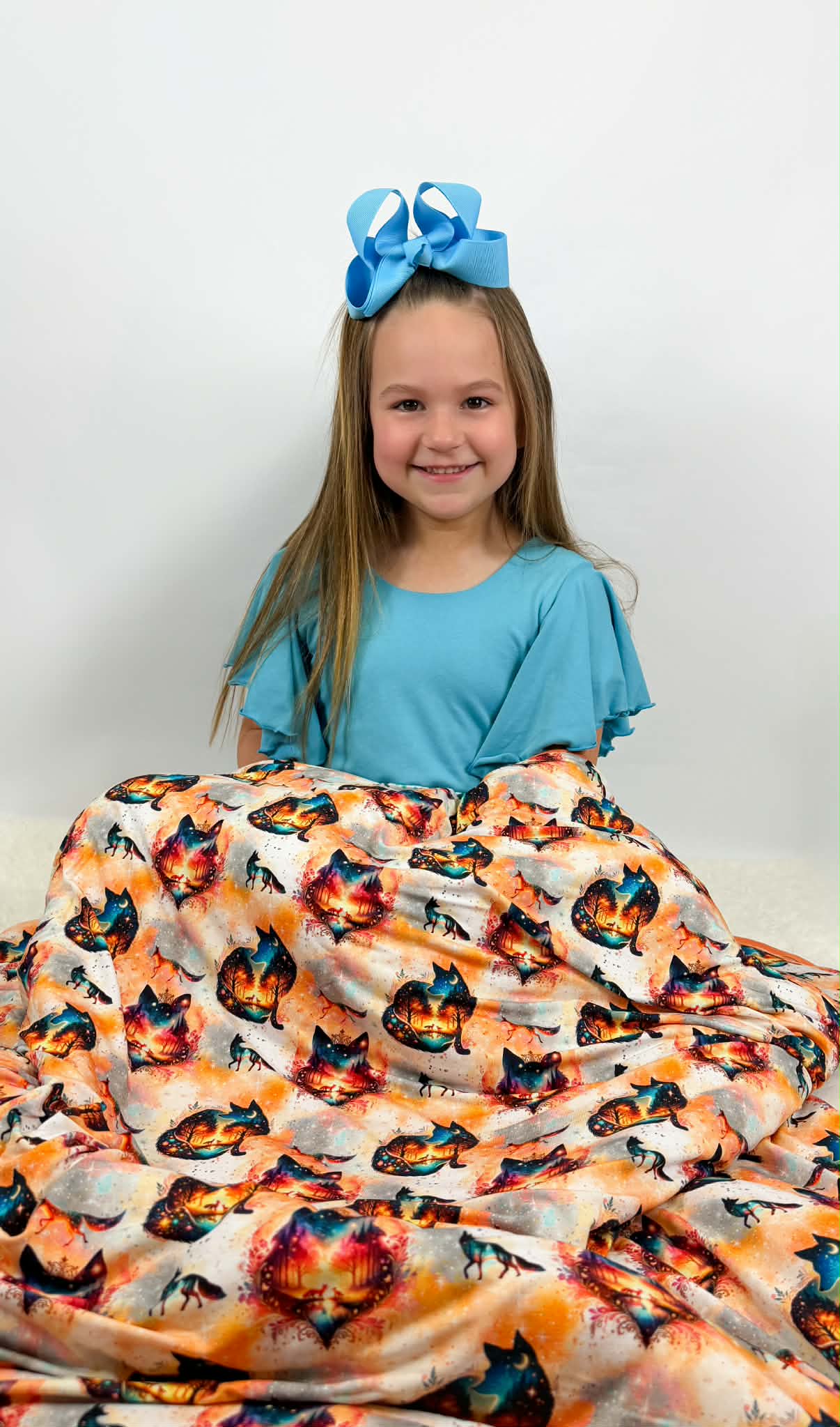 “Whimsical Foxes” Quilted Blanket