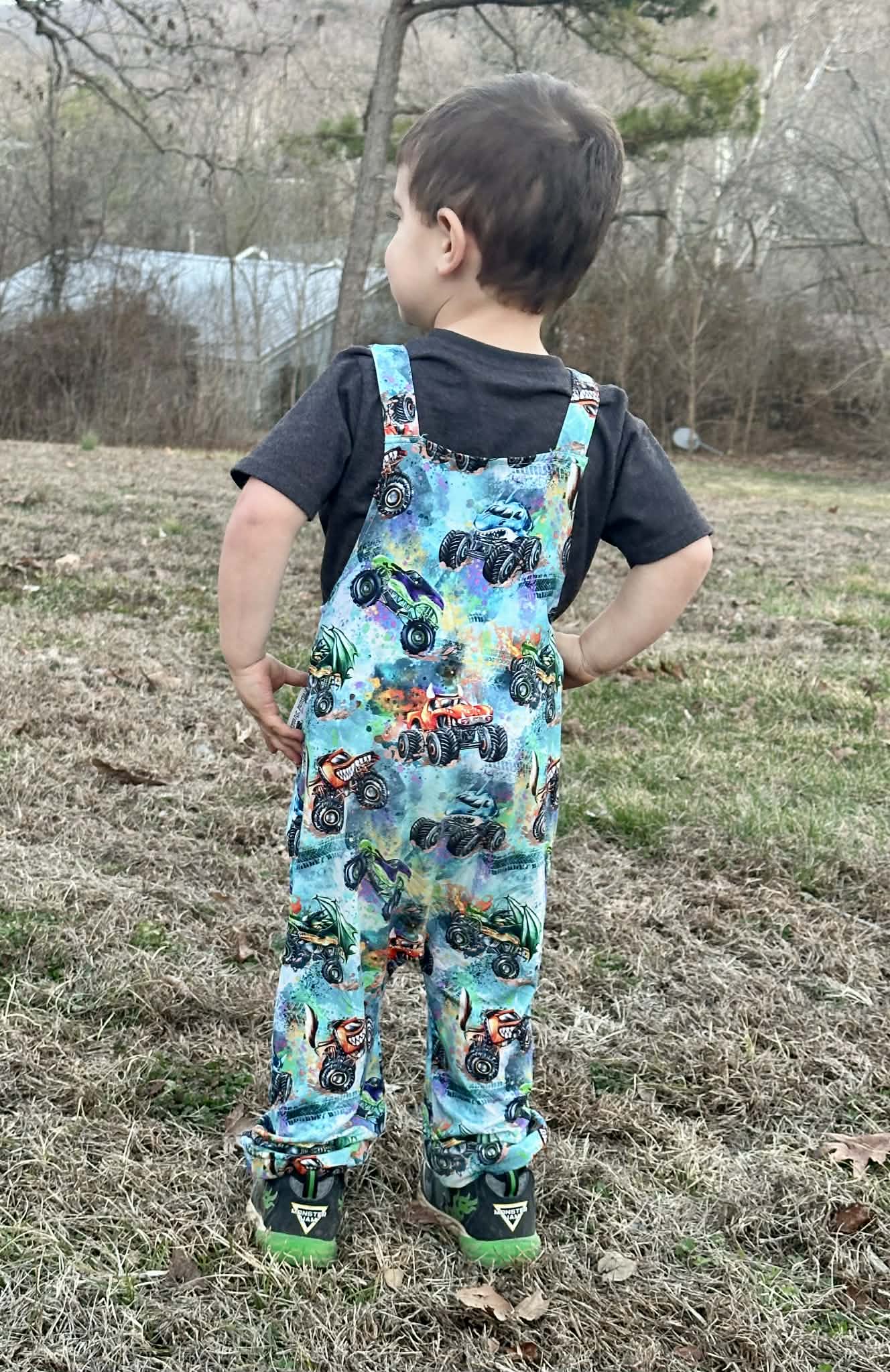 “Monster Truck Mayhem” Overalls (overalls only)