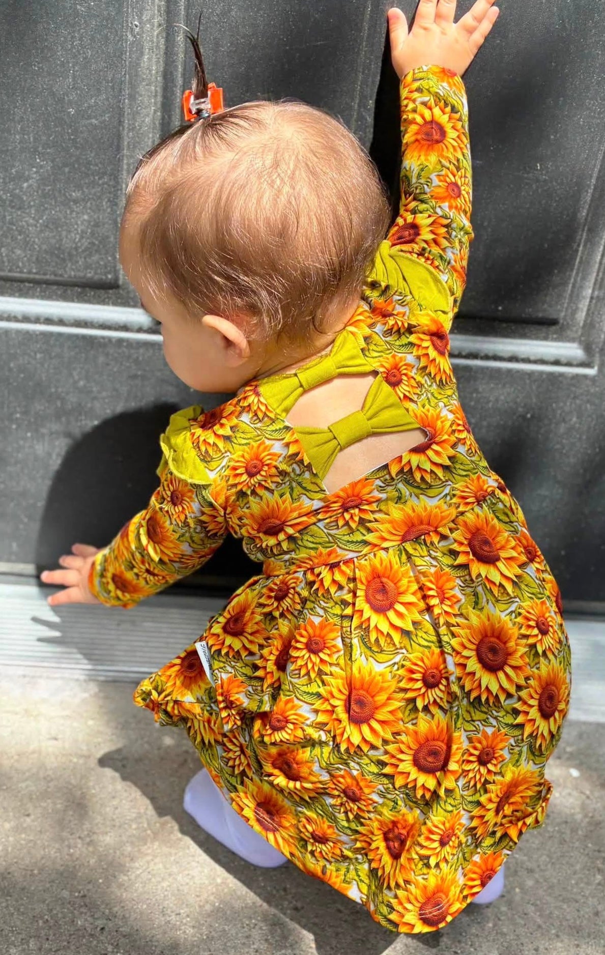 Sunflower Meadow Bodysuit Twirl with Bow Back