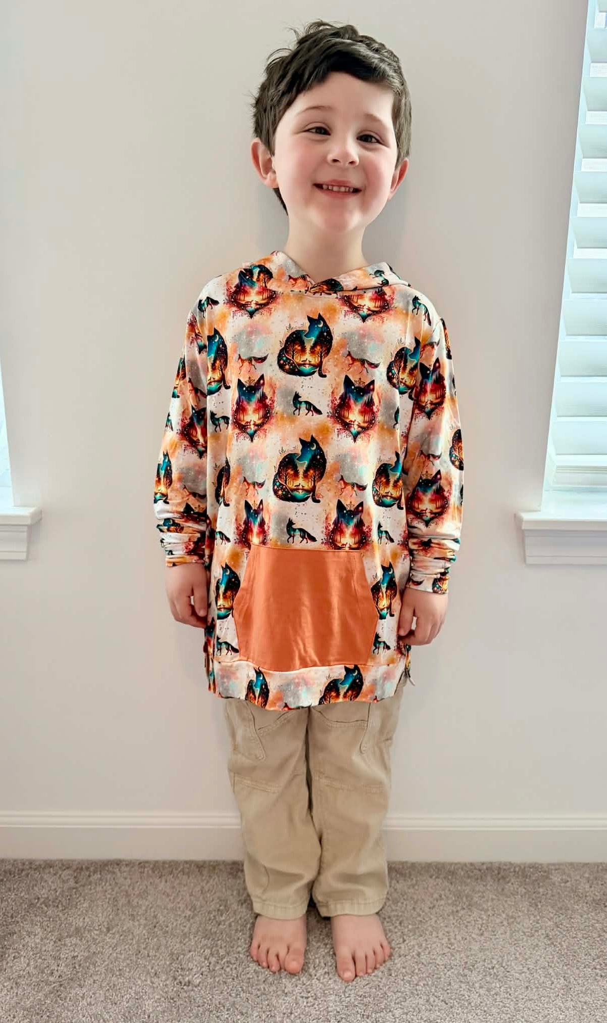 “Whimsical Foxes” Pull Over Hoodie