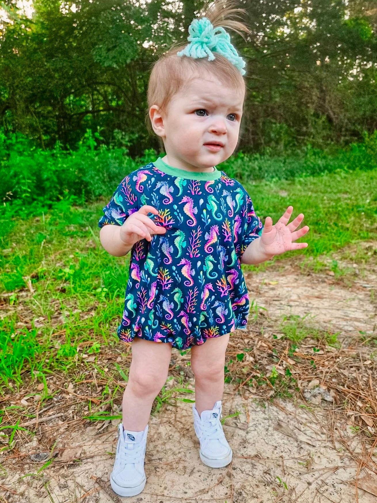 “Seahorse Lagoon” Bubble Romper