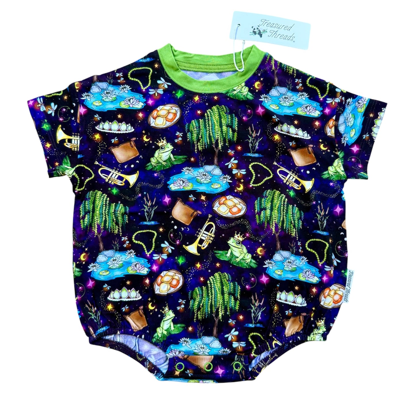 “Fireflies & Frog Kisses” Bubble Romper