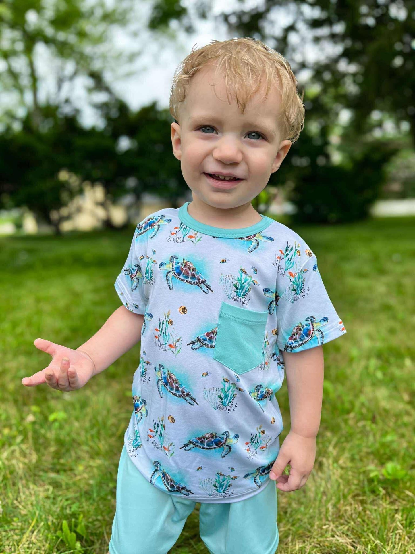 Turtally Beachin’ Pocket T-Shirt
