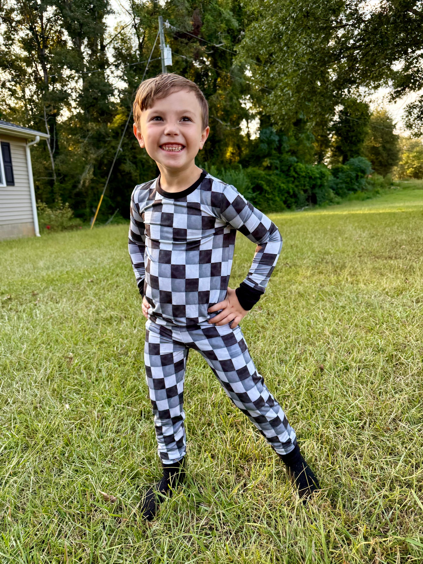 “Checkmate” Two-Piece Pajamas