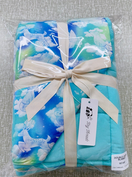 “Cloudland Forest Friends” Quilted Blanket