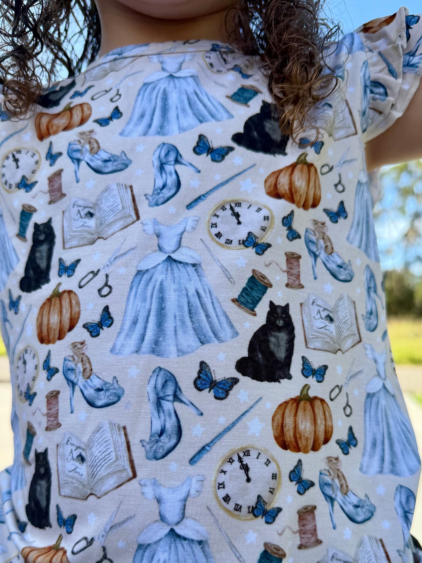 “Midnight Fairytale” Flutter Sleeve Tee
