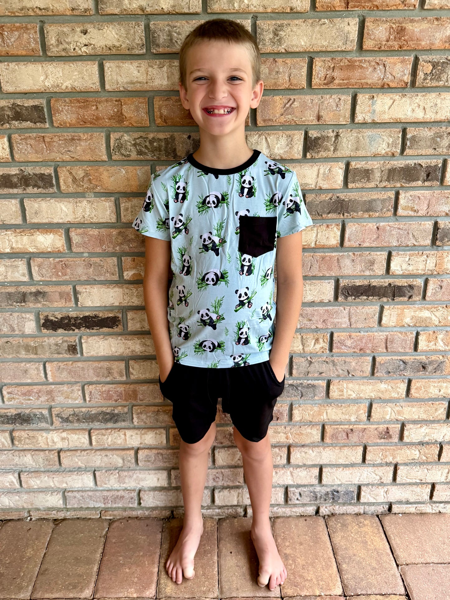 Treasured Pandas Two-Piece Shorts Set