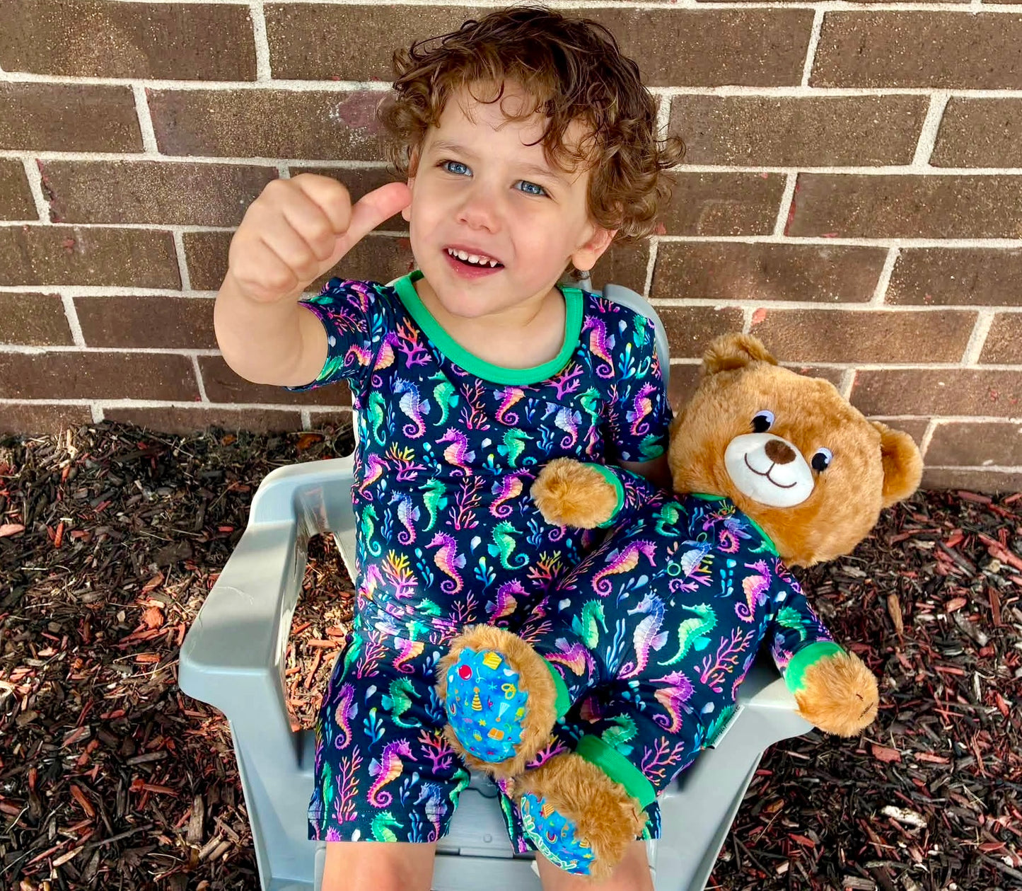 “Seahorse Lagoon” Doll Romper
