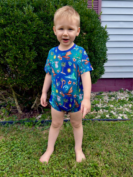 Oceans Calling Short Sleeved Bubble Romper