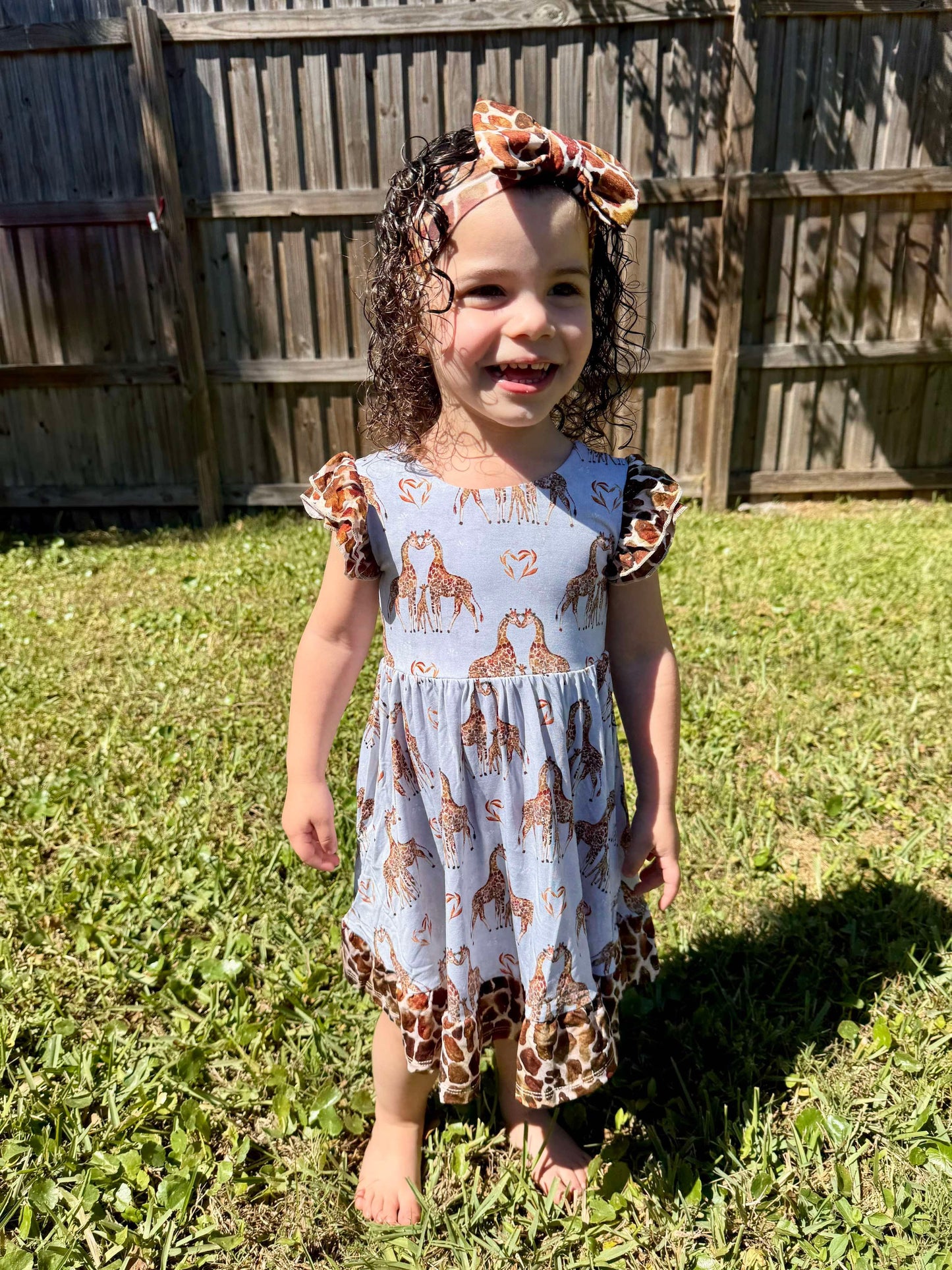 “You Bet Giraffe I’m Cute” Twirl with Biker Shorts Set
