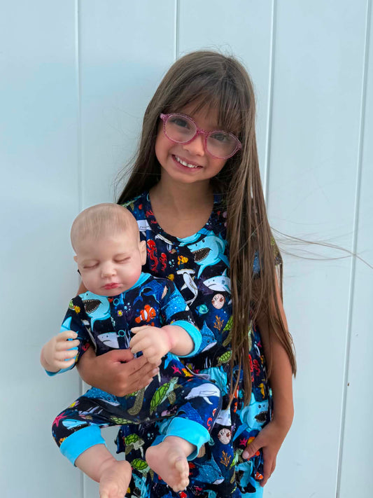 “Beyond The Reef” Doll Romper