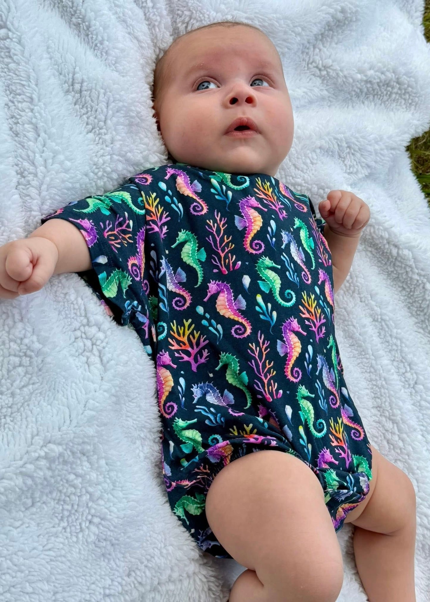 “Seahorse Lagoon” Bubble Romper