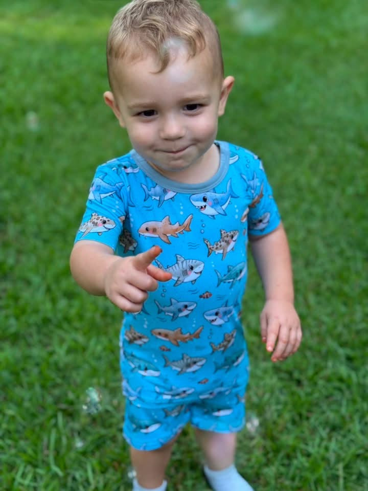 Chomp Crew Two-Piece Pajamas Short Sleeved and Shorts