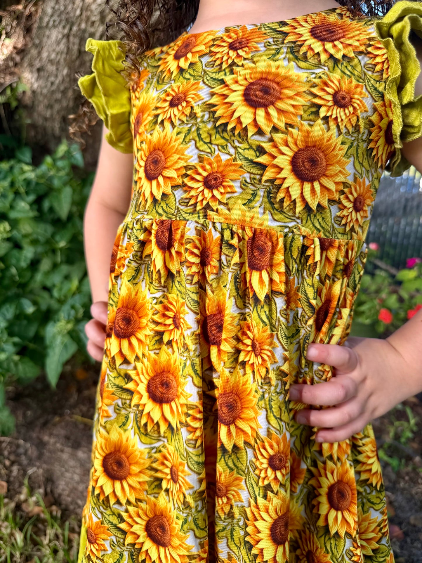 Sunflower Meadow Twirl with Bow Back