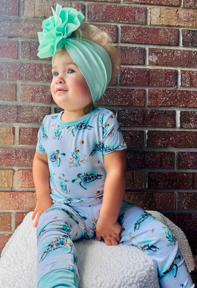 Turtally Beachin’ Two-Piece Pajamas Short Sleeved and Pants