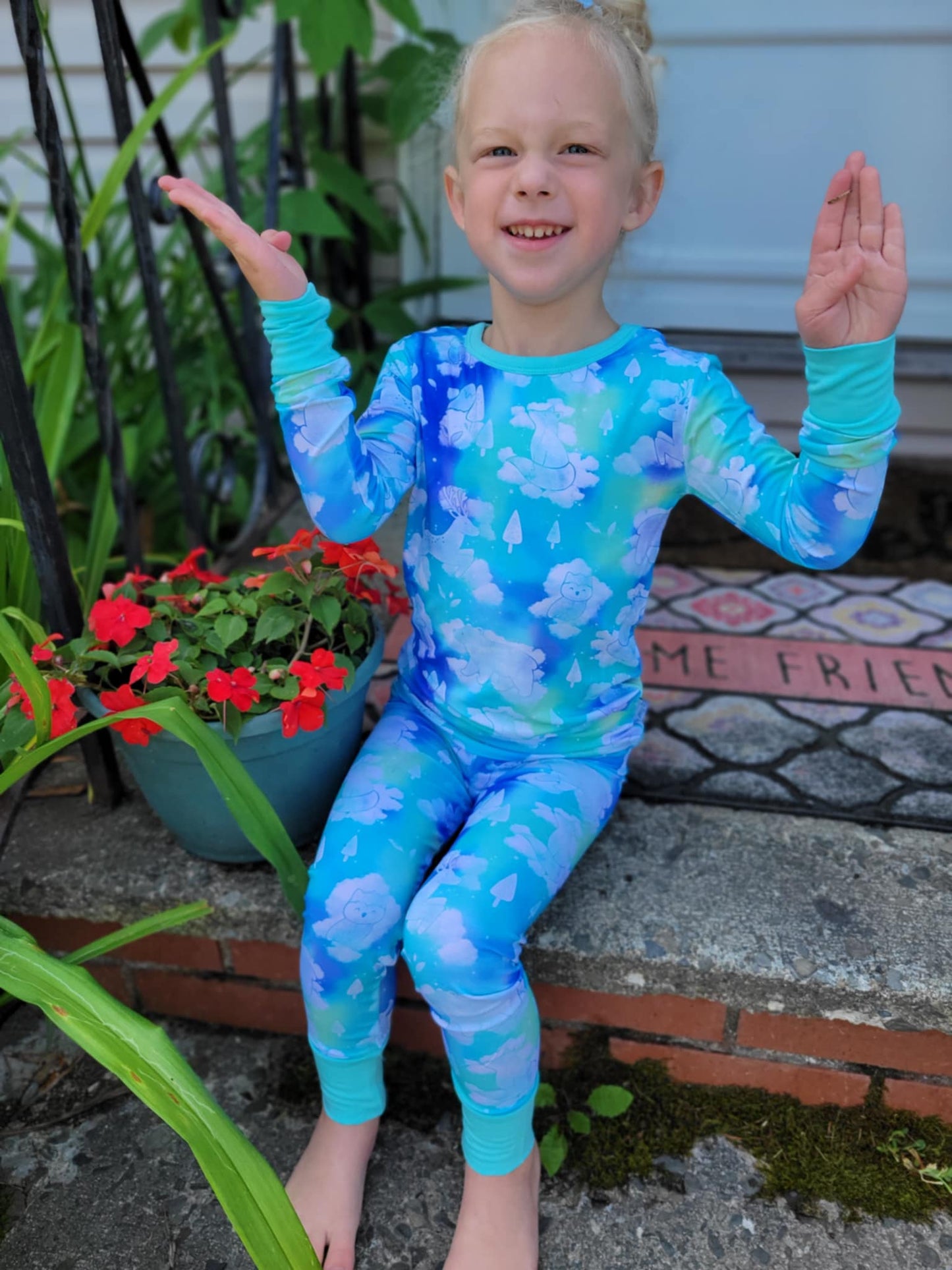 “Cloudland Forest Friends” Two-Piece Pajamas