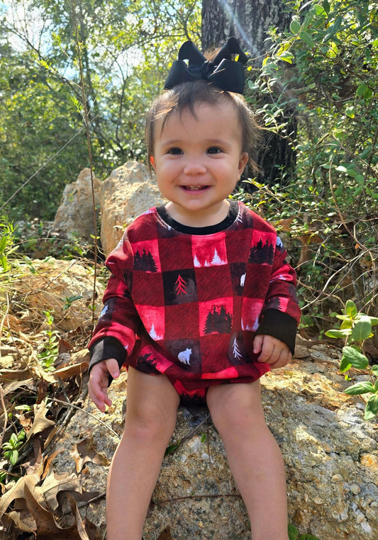 Into the Pines Long Sleeved Bubble Romper