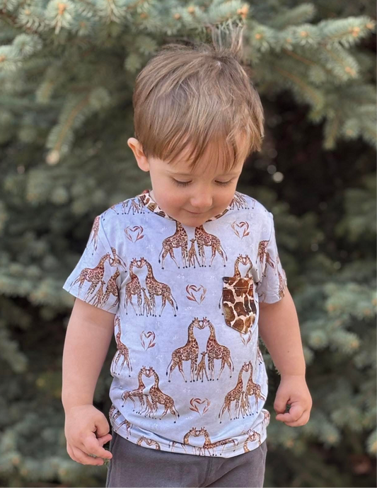 “You Bet Giraffe I’m Cute” Pocket T-Shirt