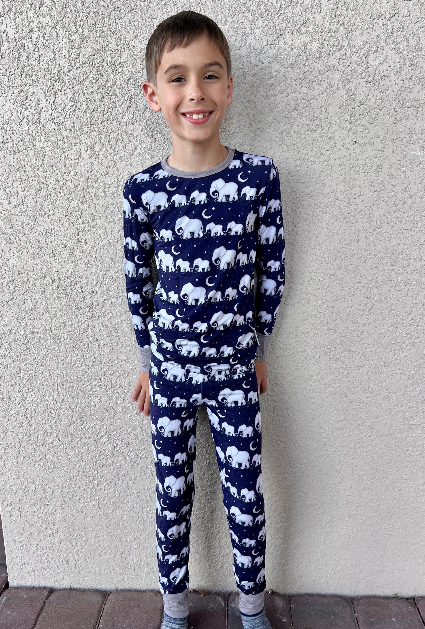 "Elephants" Two-Piece Pajamas Long Sleeved and Pants