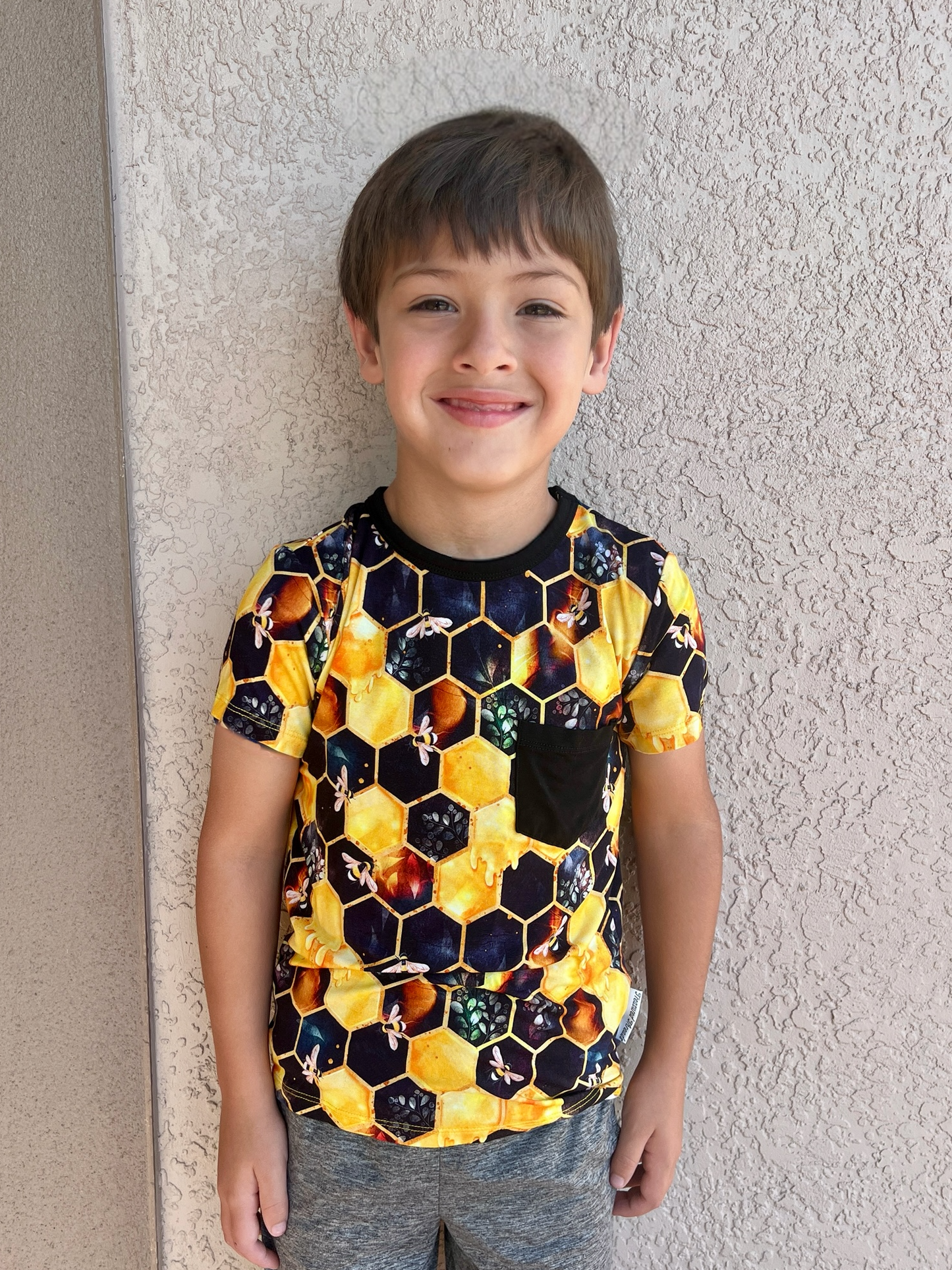 "Bee Happy" Pocket T-Shirt