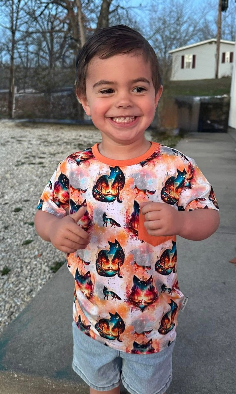 “Whimsical Foxes” Pocket T-Shirt