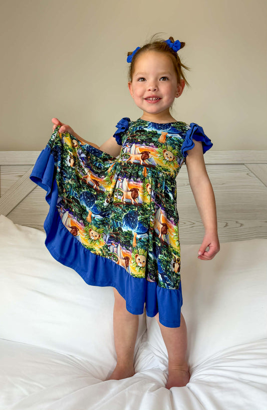 “King of the Pride” Twirl with Bow Back and Biker Shorts Set