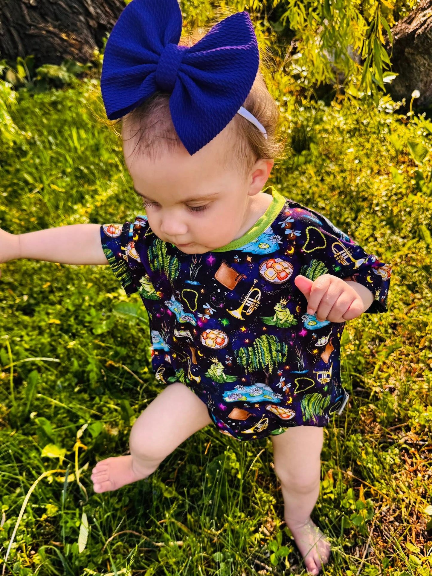 “Fireflies & Frog Kisses” Bubble Romper