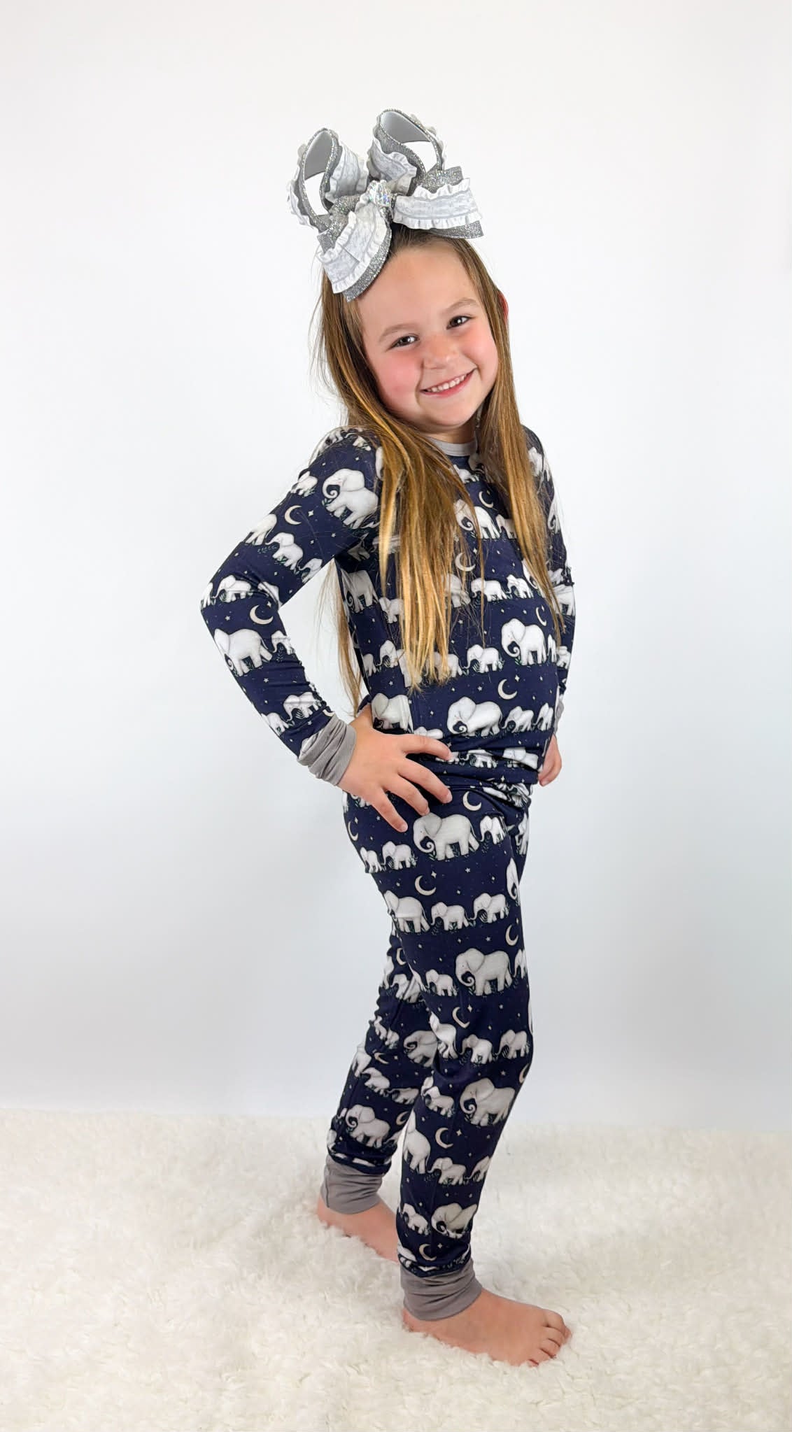 "Elephants" Two-Piece Pajamas Long Sleeved and Pants