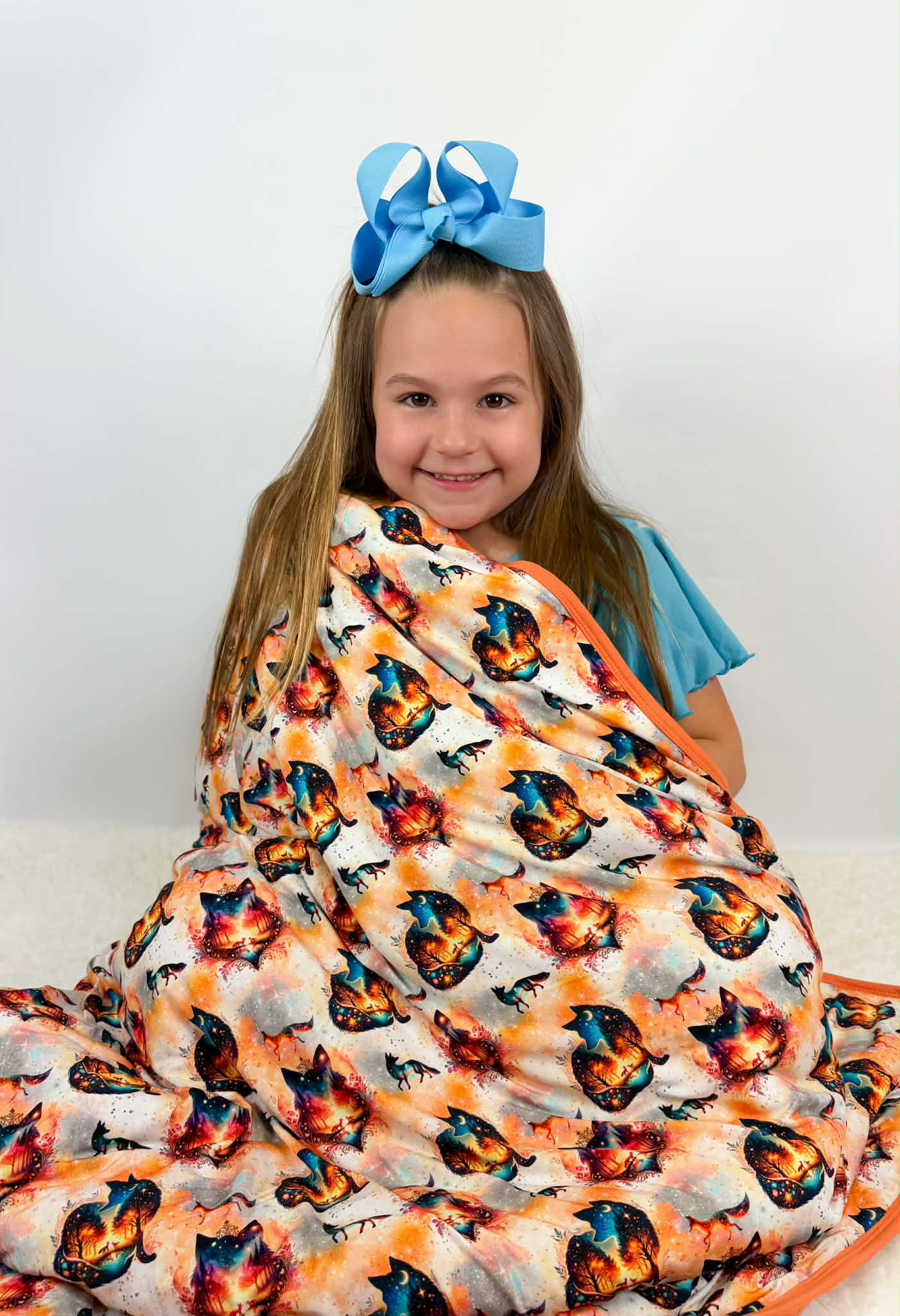 “Whimsical Foxes” Quilted Blanket