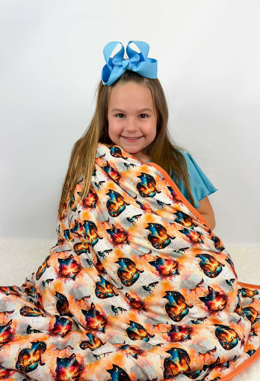 “Whimsical Foxes” Quilted Blanket