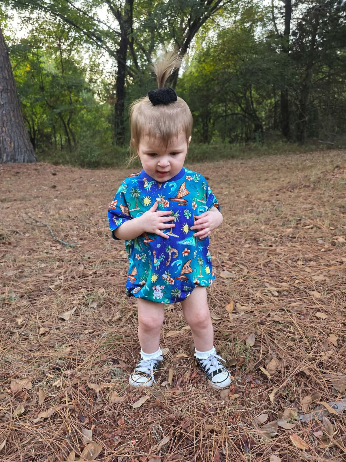 Oceans Calling Short Sleeved Bubble Romper