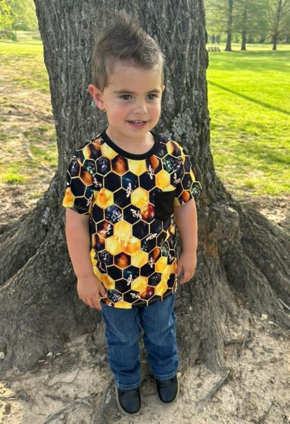 "Bee Happy" Pocket T-Shirt