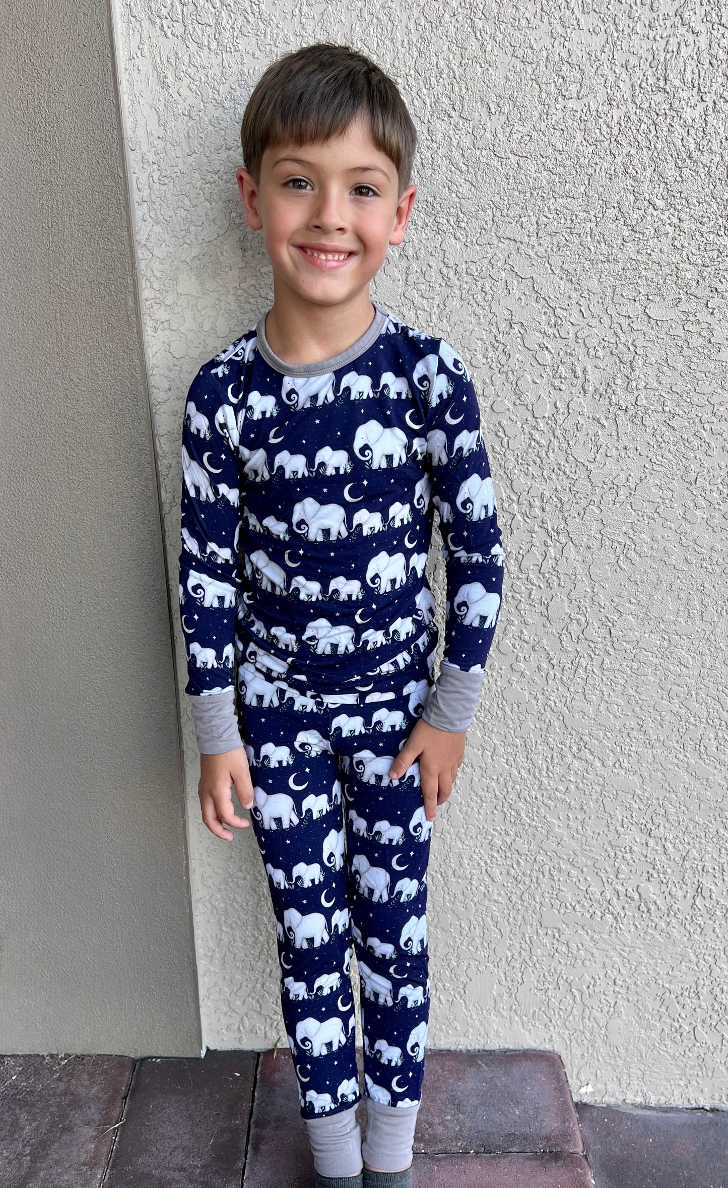 "Elephants" Two-Piece Pajamas Long Sleeved and Pants